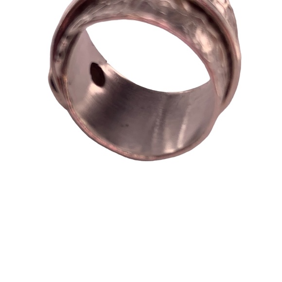 OOAK Adjustable Sterling Hammered Band w/Quartz Gemstone - Picture 9 of 13